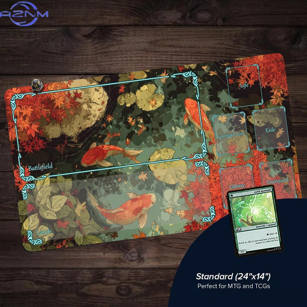 Play Mat Neoprene - Sanatsal Estetik Koi Balığı Desenli Tasarım