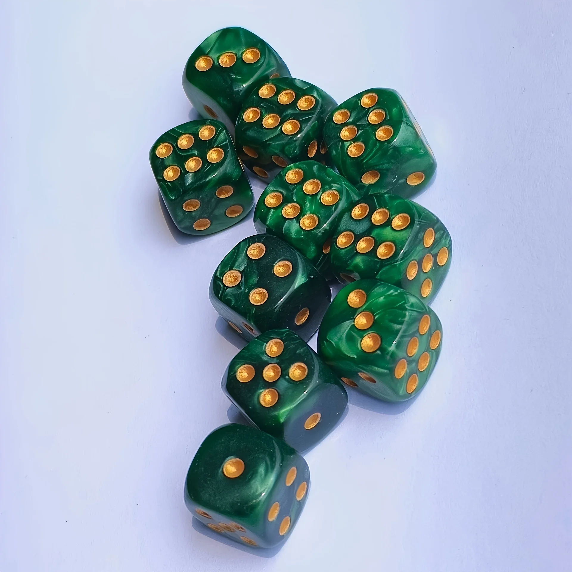 Board Game Electronic Table - 10 Adet 12mm İnci Desenli D6