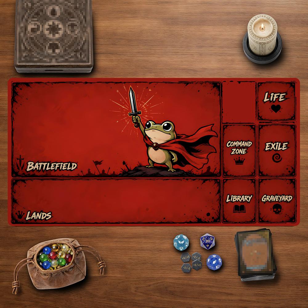 Play Mat Neoprene - Kırmızı Pelerin Kılıç Kurbağa MTG&TCG Masaüstü