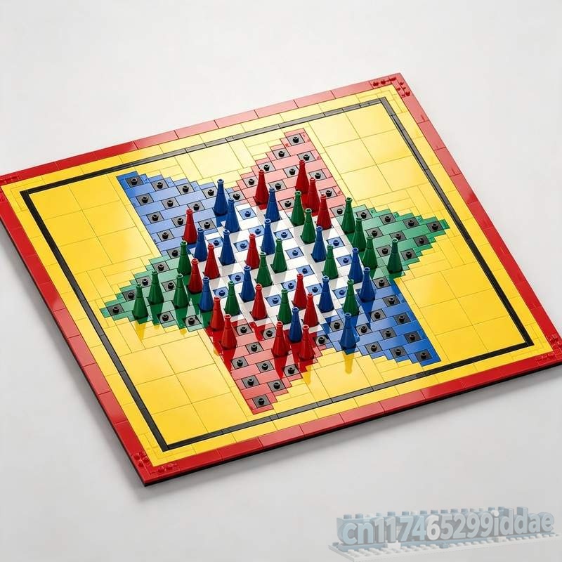 Board Game Halma - 781 Parça Halma Masa Oyunu MOC