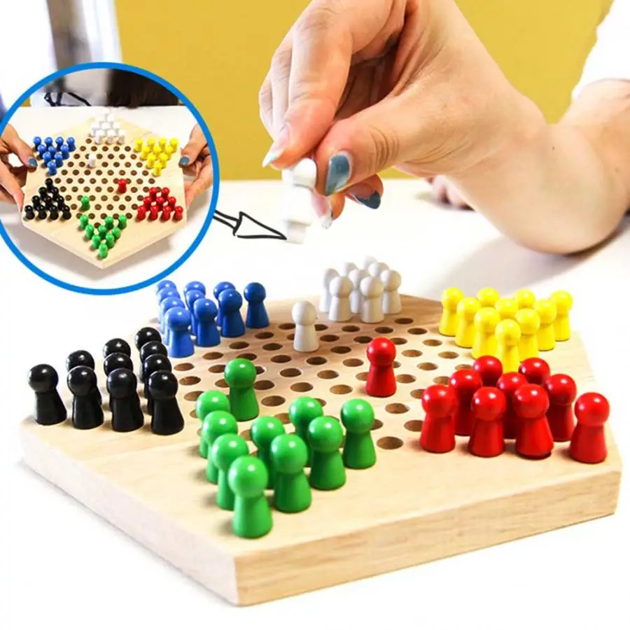 Board Game Halma - Ahşap Eğitici Tahta Çocuklar İçin Klasik