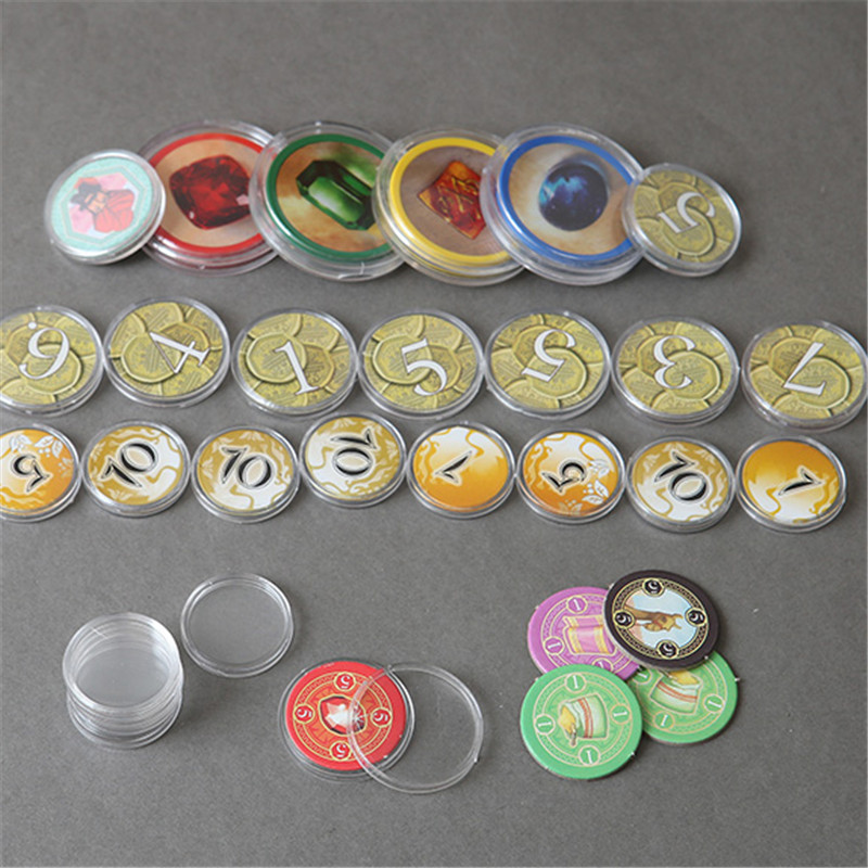 Board Game With Chips - 20/50 adet 15 boyutları 18-45mm şeffaf