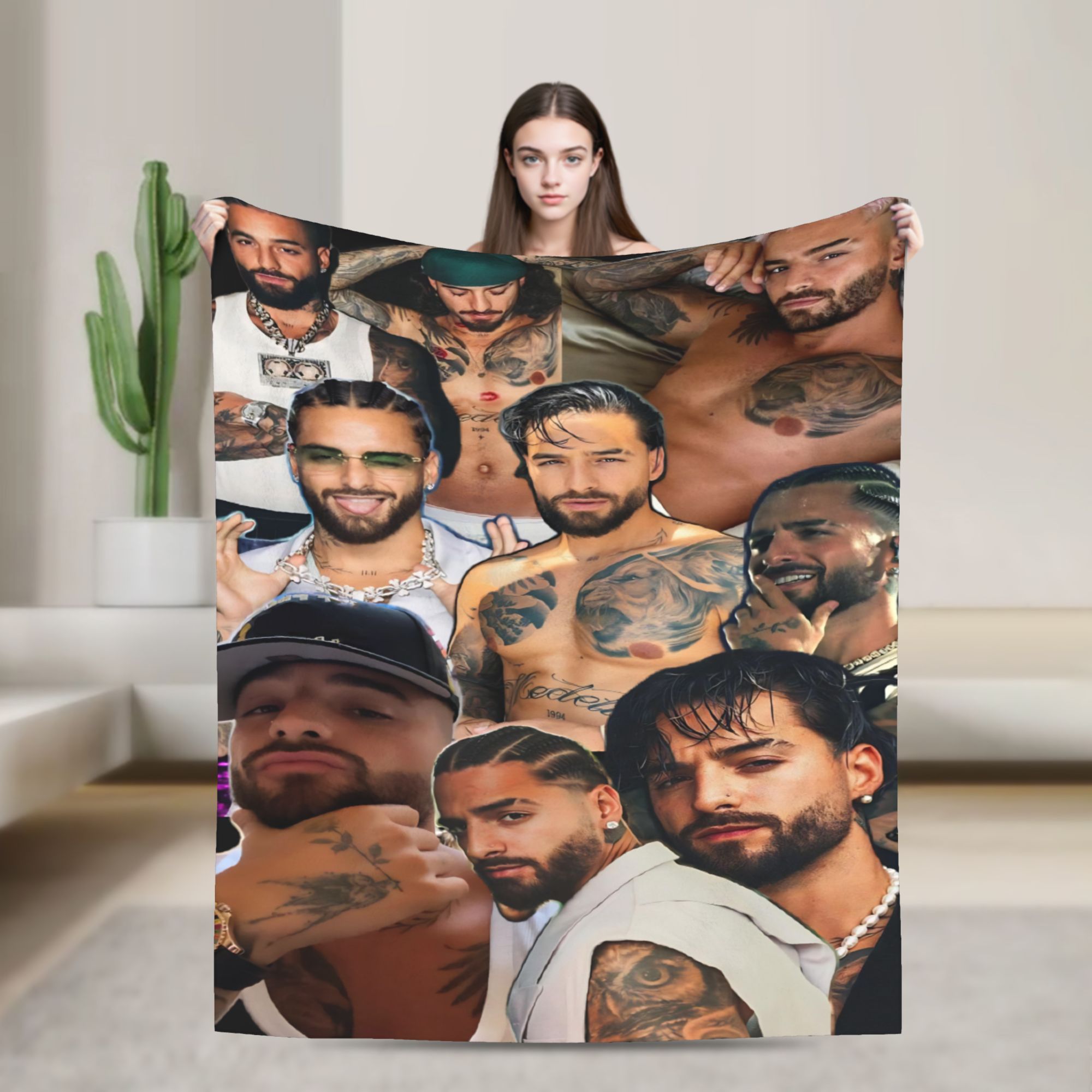Board Game Halma - Maluma Kolombiyalı Şarkıcı Fotoğraf Kolaj Battaniye