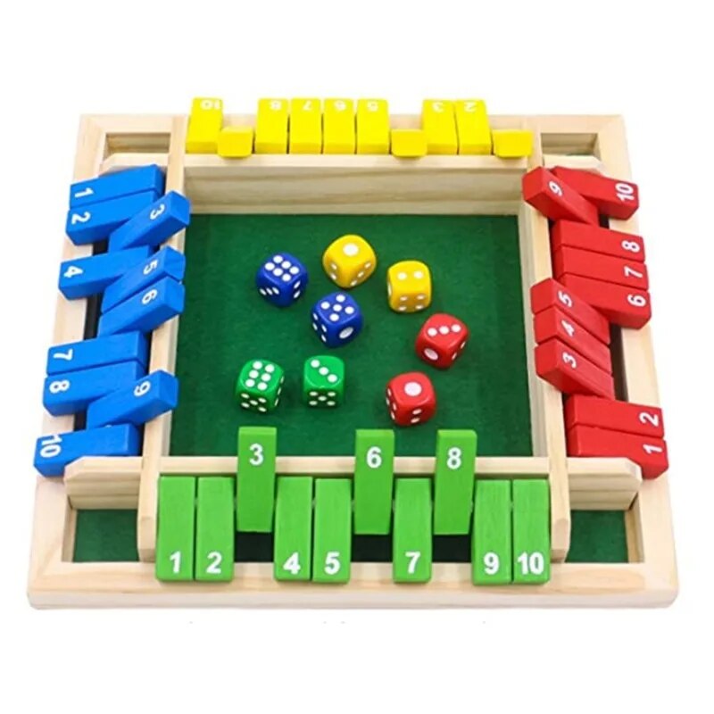 Board Game Organization - Ahşap Zar Masa Oyunu 4'lü Oyuncu