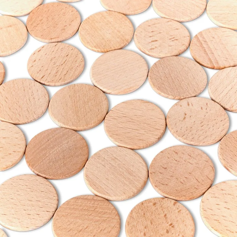 50 adet yuvarlak bitmemiş ahşa - Board Game With Chips incelemesi ve fiyatı
