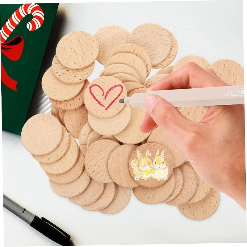 50 adet yuvarlak bitmemiş ahşa - Board Game With Chips incelemesi ve fiyatı